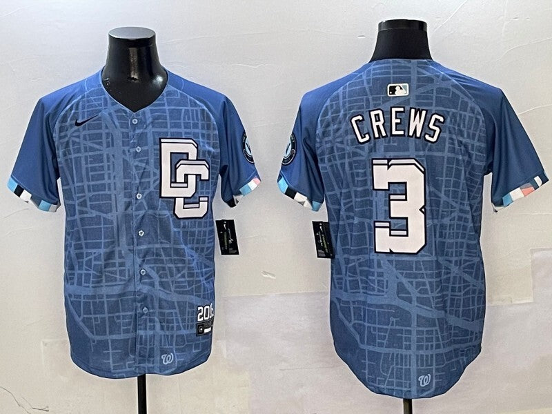 Washington Commanders #3 Dylan Crews Nationals Collaboration Style 2 Baseball Jersey baseball jersey product view 1