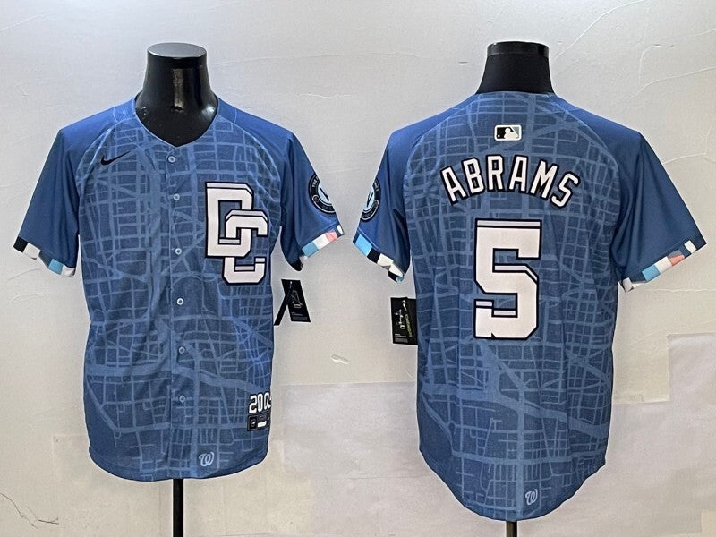 Washington Commanders #5 CJ Abrams Nationals Collaboration Style 2 Baseball Jersey baseball jersey product view 1