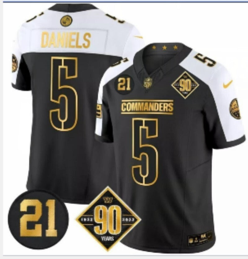 Washington Commanders #5 Jayden Daniels Redskins Style 3 Football Jersey football jersey product view 1
