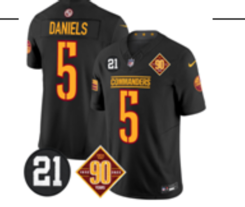 Washington Commanders #5 Jayden Daniels Redskins V3 Style 2 Football Jersey football jersey product view 1