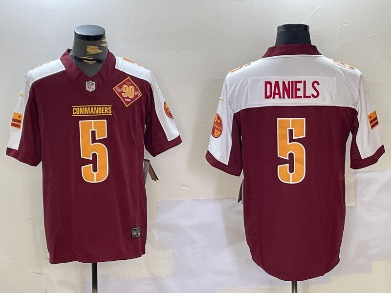 Washington Commanders #5 Jayden Daniels Redskins V3 Style 4 Football Jersey football jersey product view 1
