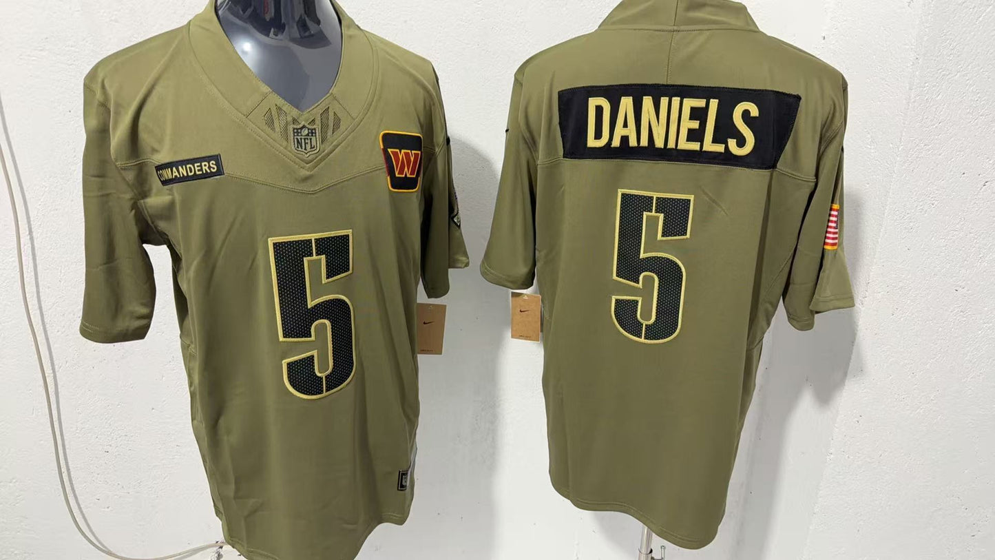 Washington Commanders #5 Jayden Daniels Style 1 Football Jersey football jersey product view 1