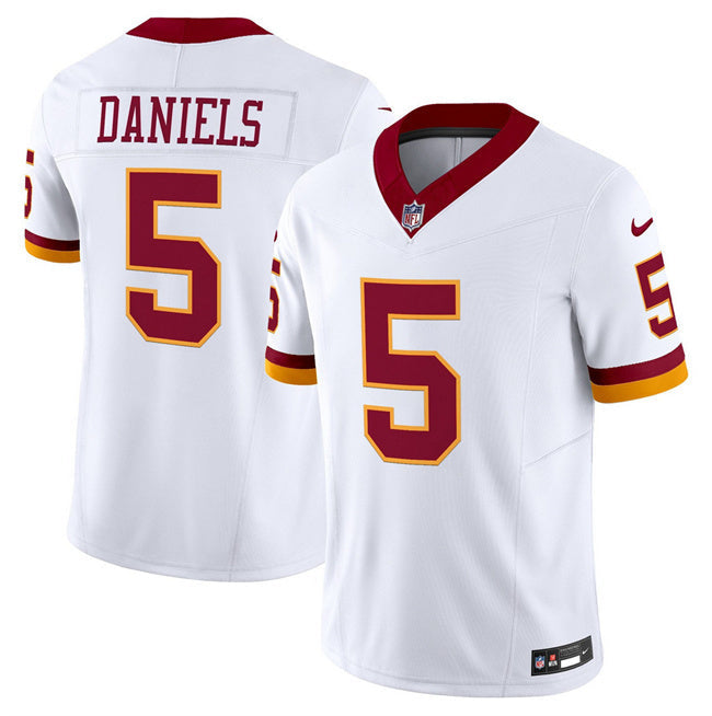 Washington Commanders #5 Jayden Daniels White 2025 F.U.S.E. Throwback Vapor Football Jersey football jersey product view 1