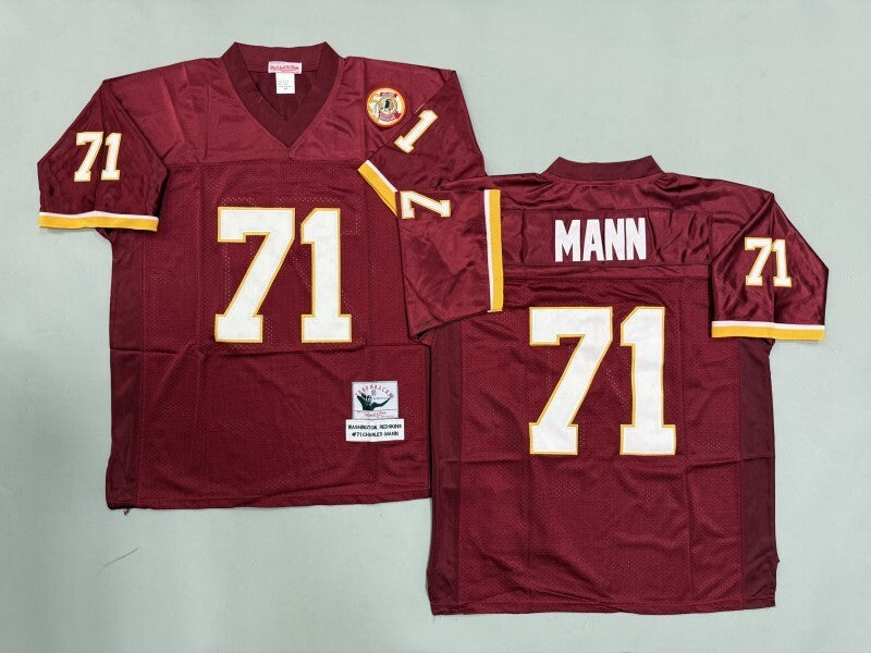 Washington Commanders #71 Charles Mann Washington Redskins Football Jersey football jersey product view 1