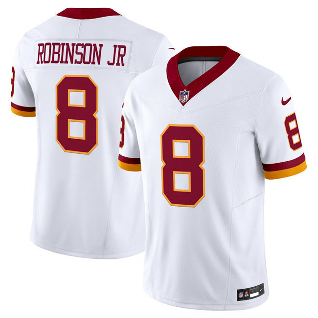 Washington Commanders #8 Brian Robinson Jr. White 2025 F.U.S.E. Throwback Vapor Football Jersey football jersey product view 1