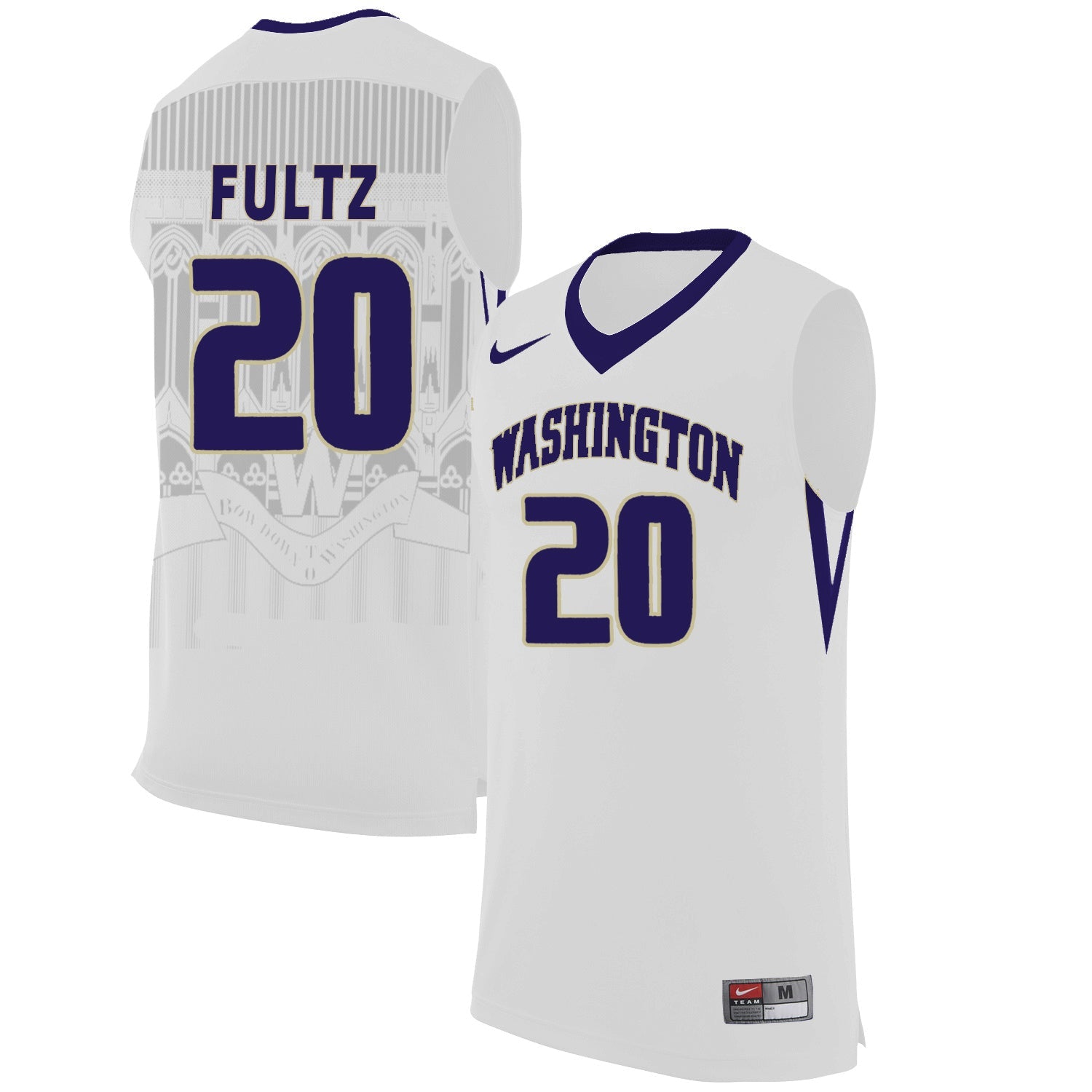 Washington Huskies 20 White College Football Jersey football jersey product view 1