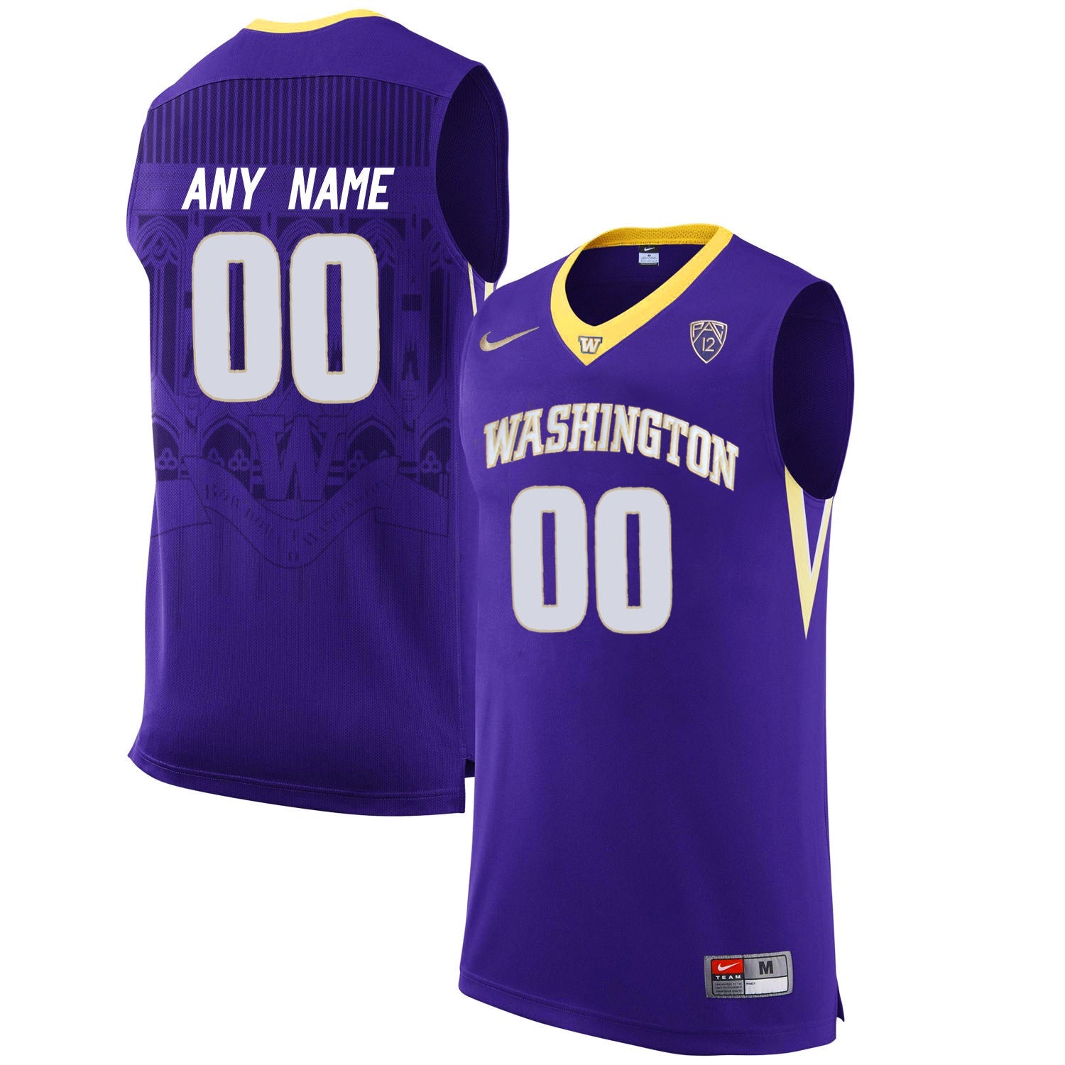 Washington Huskies Any name 00 Purple College Football Jersey football jersey product view 1