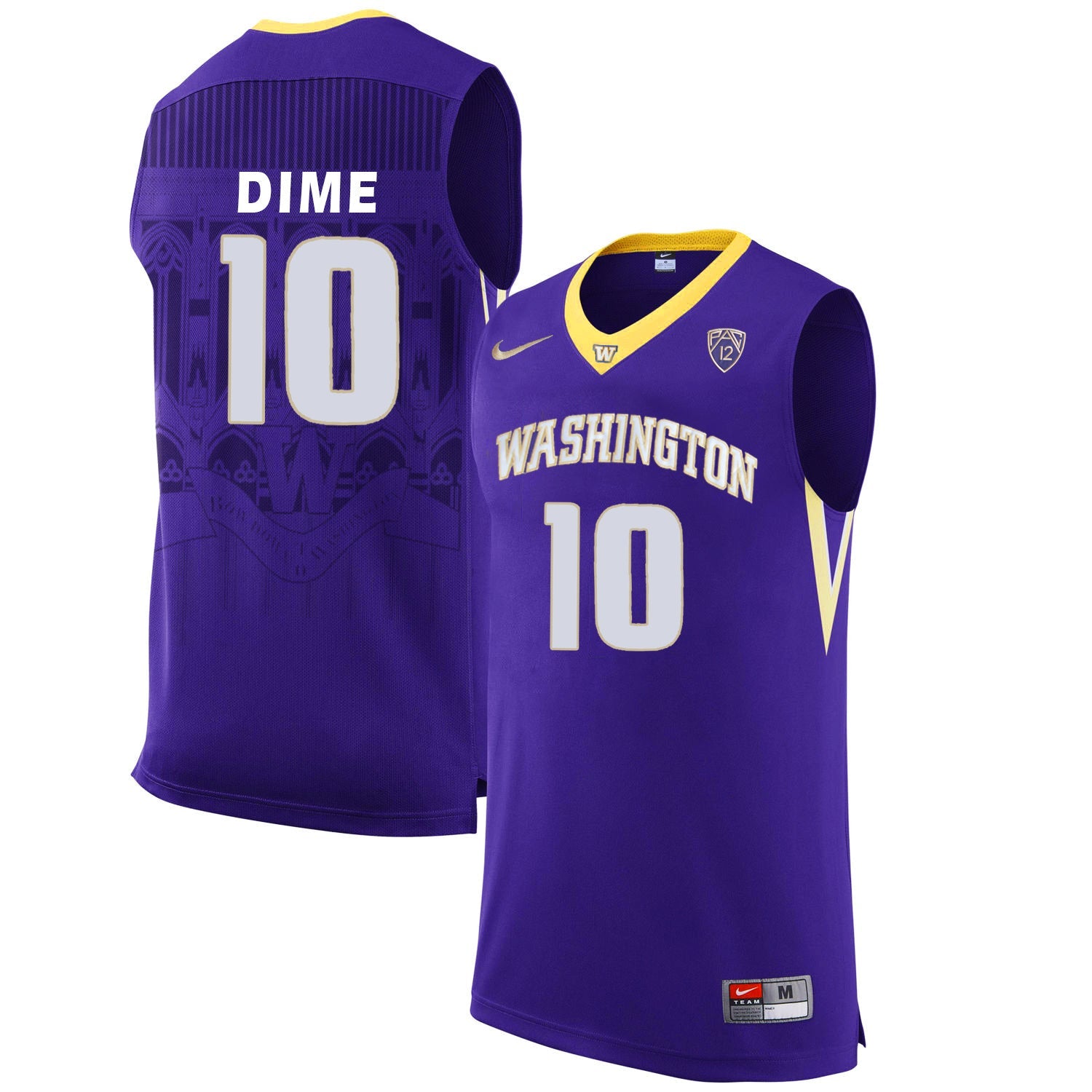 Washington Huskies DIME 10 Purple College Football Jersey football jersey product view 1