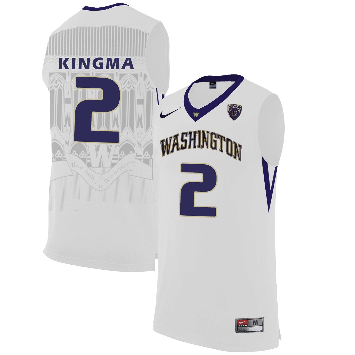 Washington Huskies Dan Kingma 2 White College Football Jersey football jersey product view 1