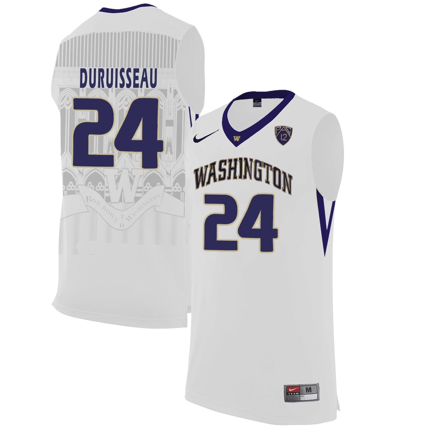 Washington Huskies Devenir Duruisseau 24 White College Football Jersey football jersey product view 1