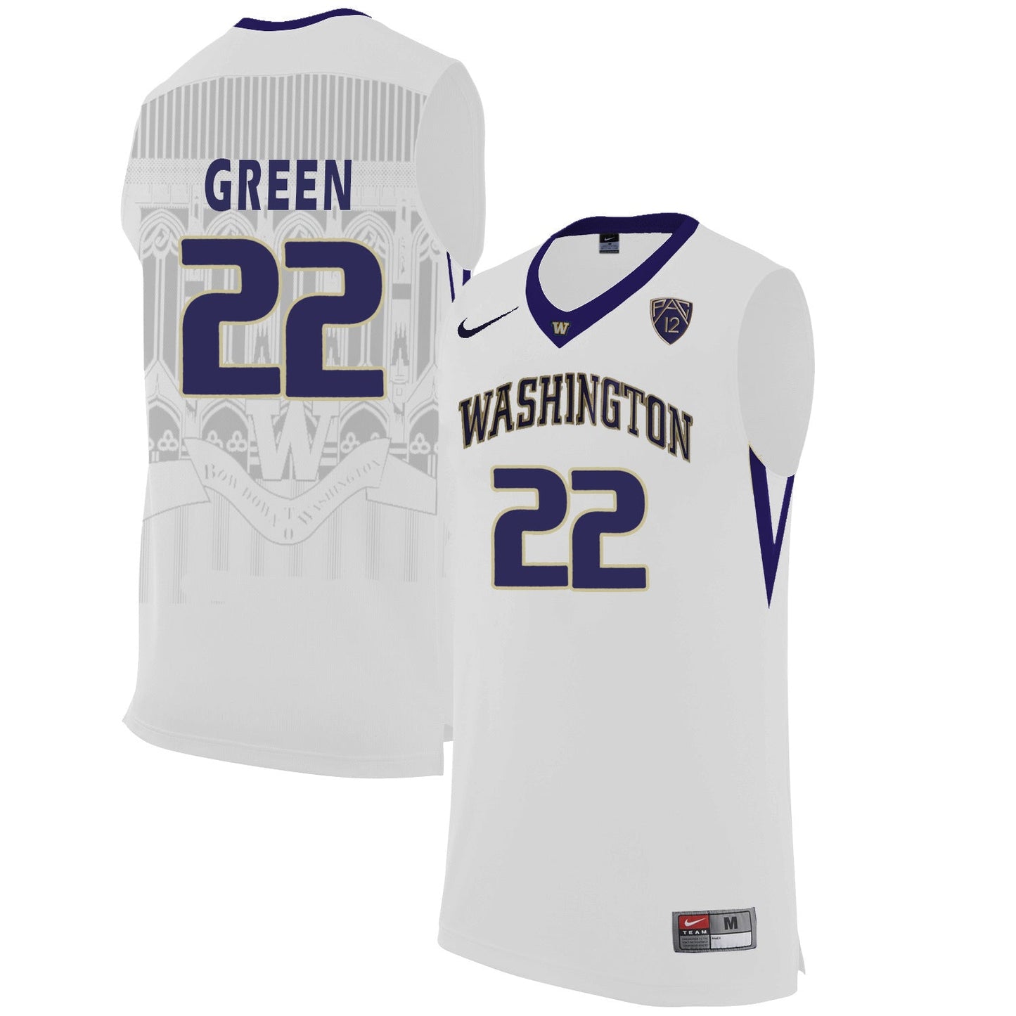 Washington Huskies Dominic Green 22 White College Football Jersey football jersey product view 1