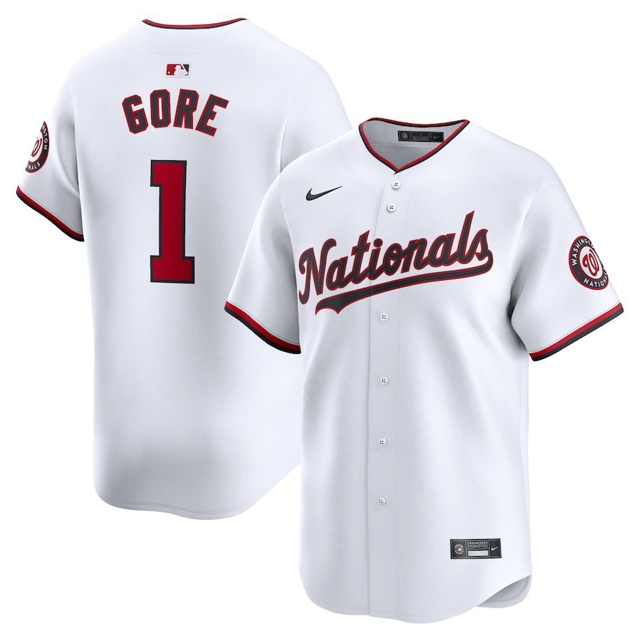 Washington Nationals #1 MacKenzie Gore Home Limited Player Jersey - White Style 1 Baseball Jersey baseball jersey product view 1
