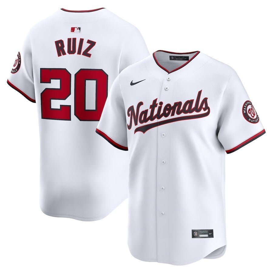 Washington Nationals #20 Keibert Ruiz Home Limited Player Jersey - White Baseball Jersey baseball jersey product view 1
