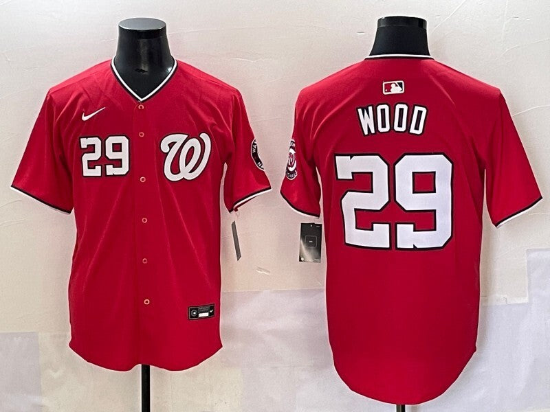 Washington Nationals #29 James Wood Nationals Adult Style 3 Baseball Jersey baseball jersey product view 1