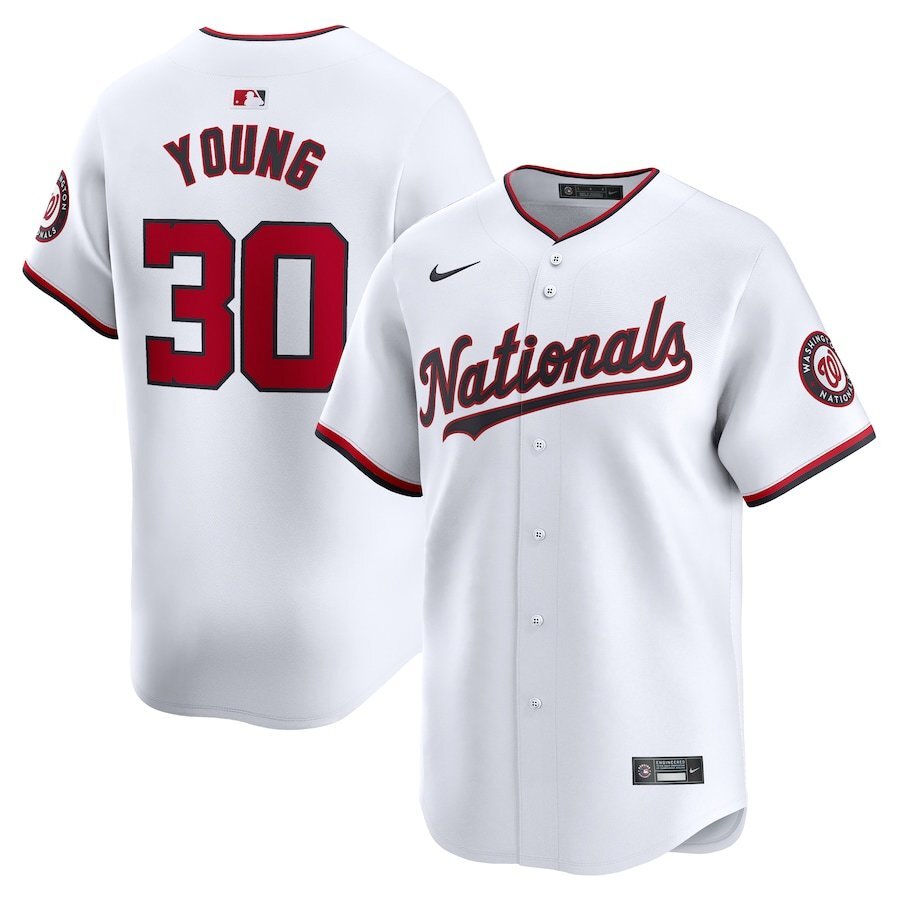 Washington Nationals #30 Jacob Young Home Limited Player Jersey - White Style 1 Baseball Jersey baseball jersey product view 1