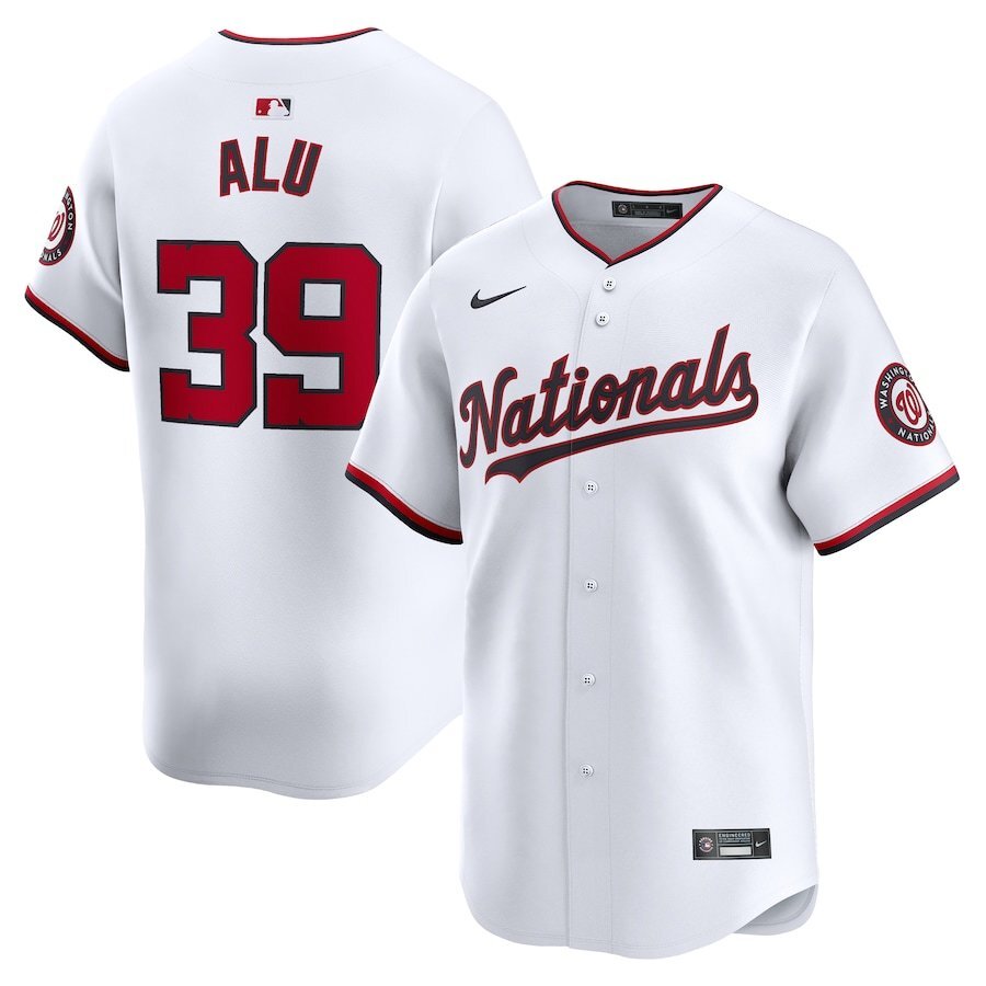 Washington Nationals #39 Jake Alu Home Limited Player Jersey - White Style 2 Baseball Jersey baseball jersey product view 1