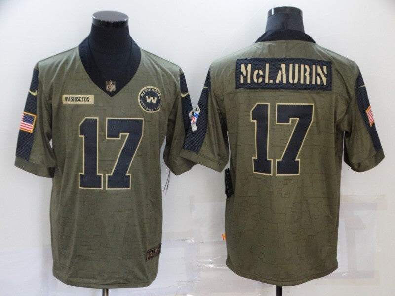 Washington Redskins #17 Mclaurin 2021 Salute to Service Football Jersey football jersey product view 1