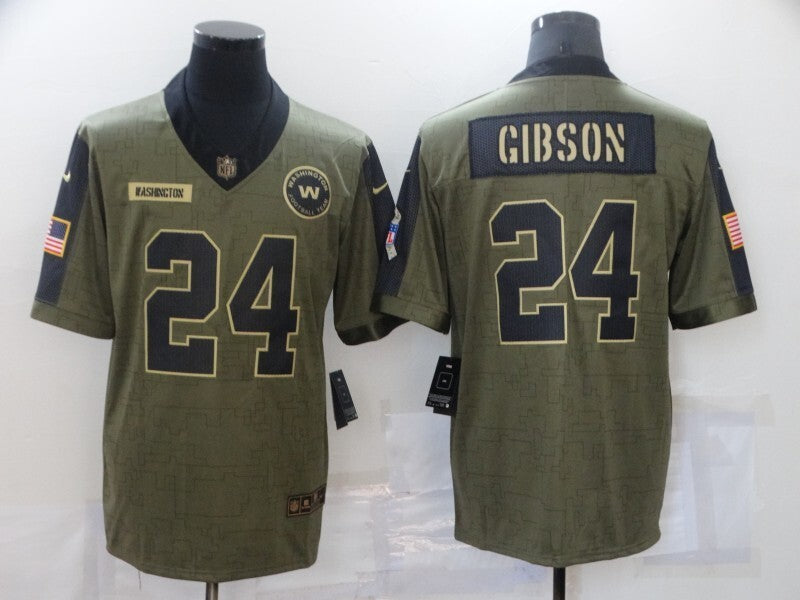 Washington Redskins #24 Antonio Gibson 21 Salute 5874 Football Jersey football jersey product view 1