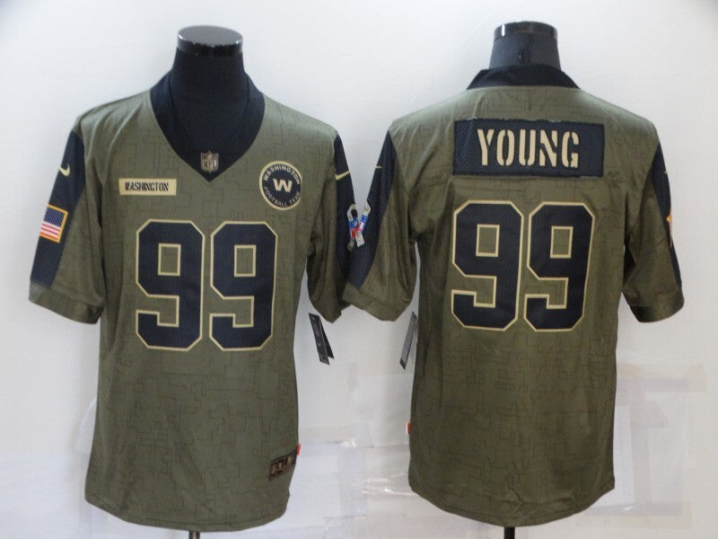 Washington Redskins #99 Chase Young 2021 Salute to Service Football Jersey football jersey product view 1