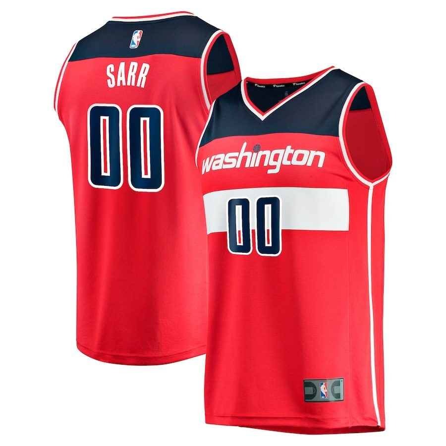 Washington Wizards Alexandre Sarr 2024 NBA Draft Fast Break Player Jersey - Icon Edition - Red basketball jersey product view 1