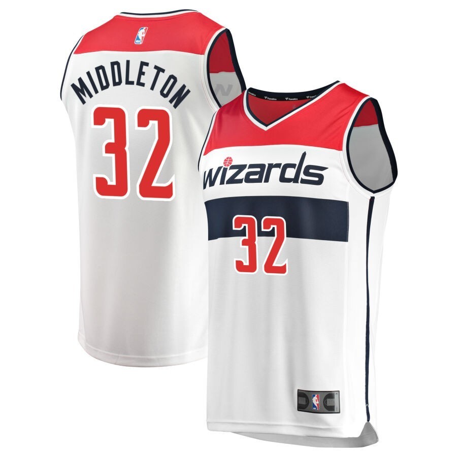 Washington Wizards #32 Khris Middleton Association Edition - White Basketball Jersey basketball jersey product view 1