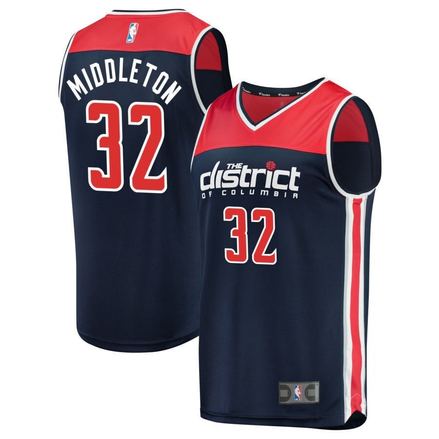 Washington Wizards #32 Khris Middleton Navy - Statement Edition Basketball Jersey basketball jersey product view 1
