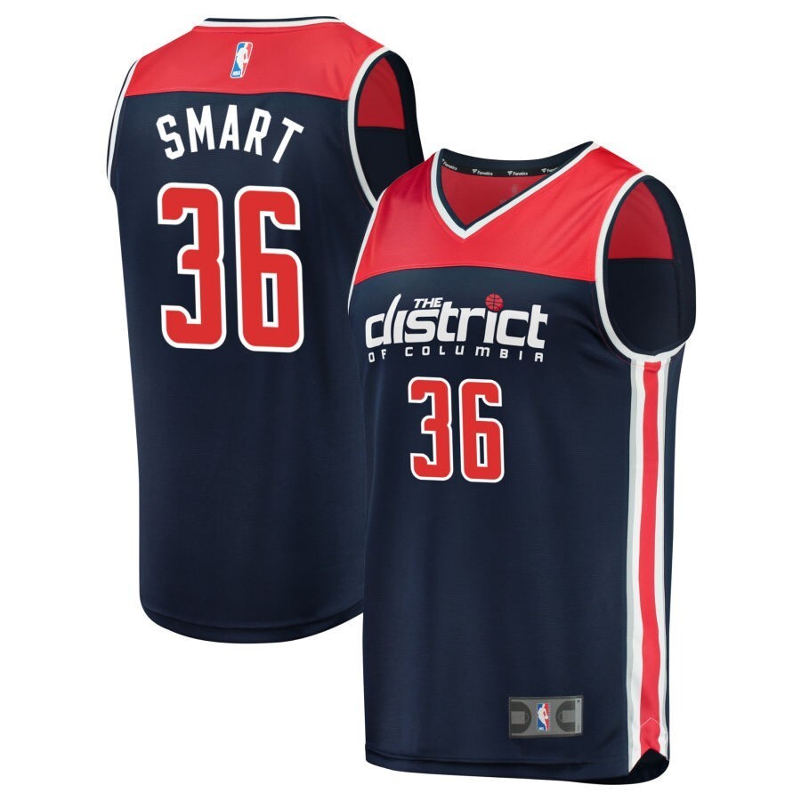 Washington Wizards #36 Marcus Smart Navy - Statement Edition Basketball Jersey basketball jersey product view 1
