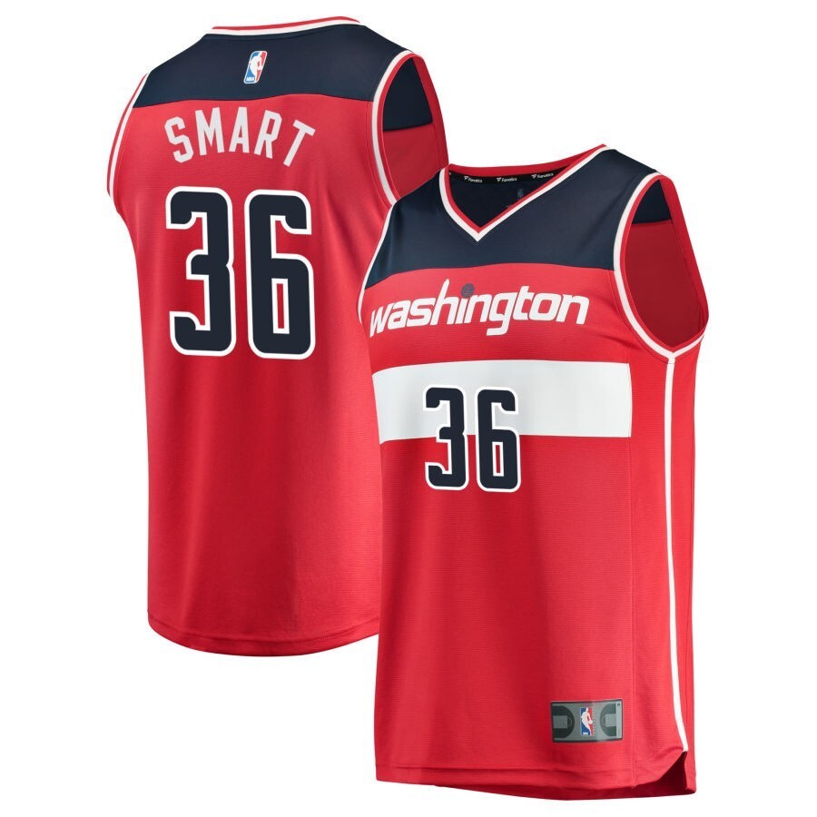 Washington Wizards #36 Marcus Smart Red - Icon Edition Basketball Jersey basketball jersey product view 1