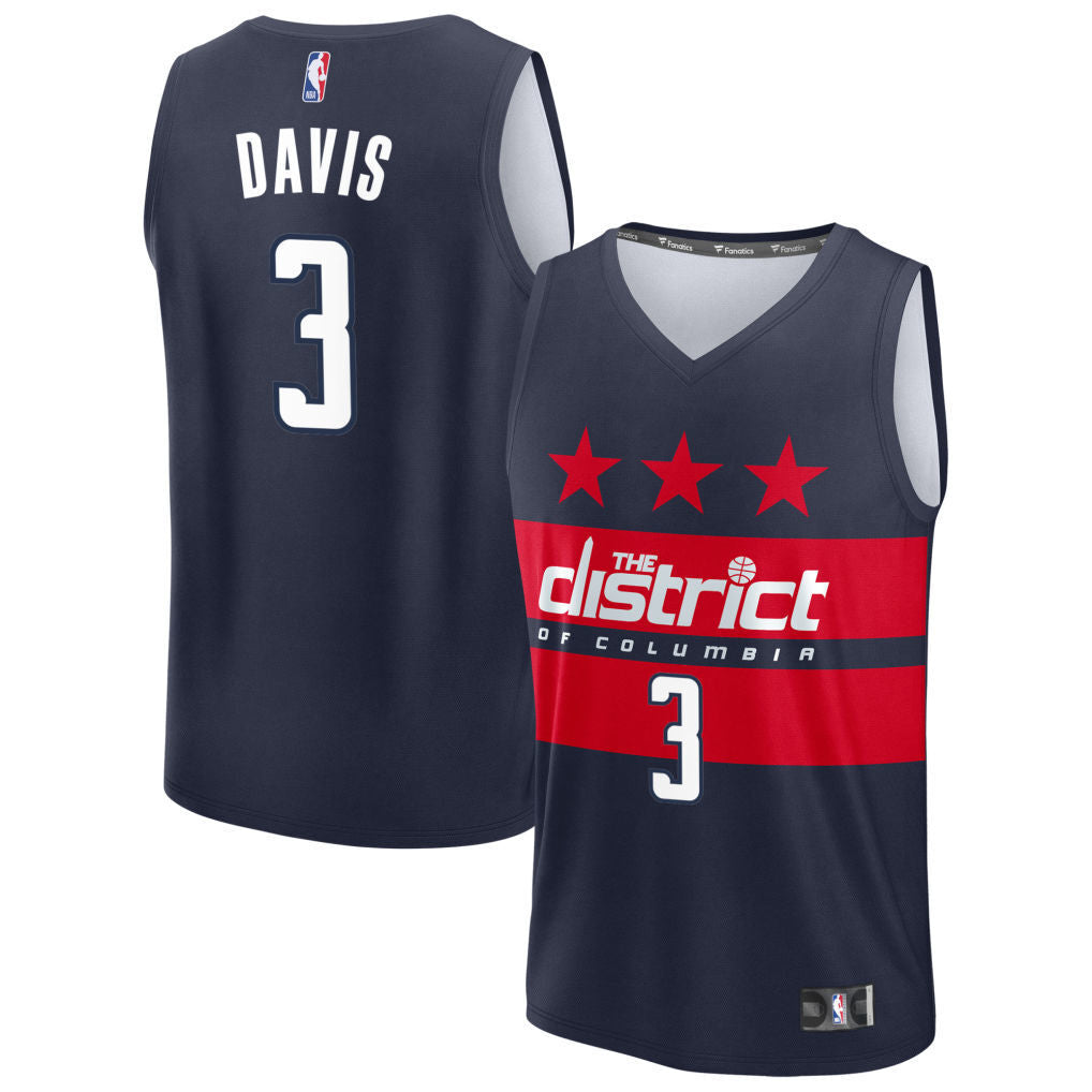 Washington Wizards #3 Anthony Davis Style 1 Basketball Jersey basketball jersey product view 1