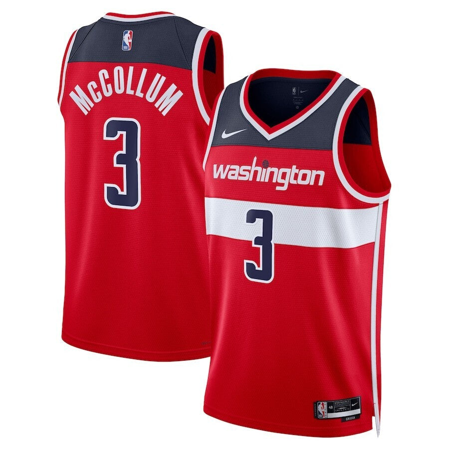 Washington Wizards #3 CJ McCollum Unisex Swingman Player Jersey - Icon Edition - Red Basketball Jersey basketball jersey product view 1