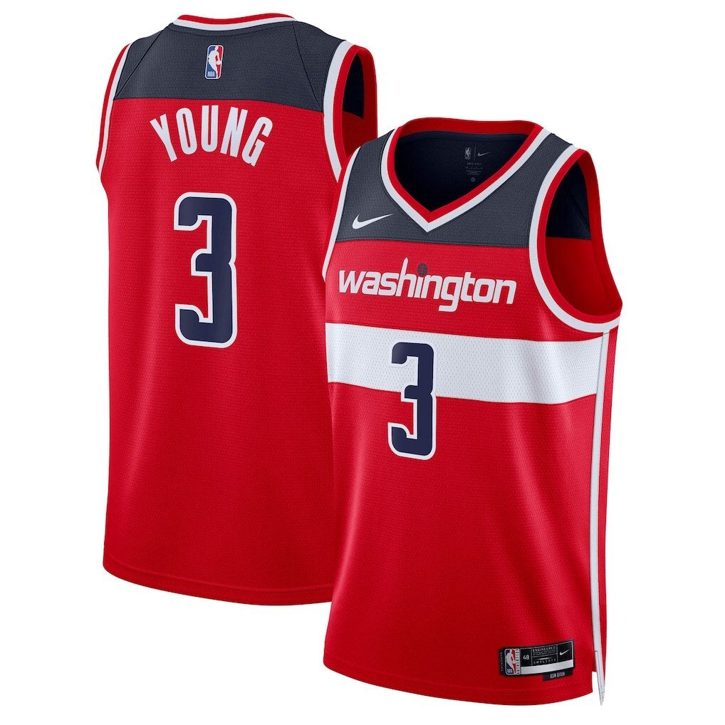 Washington Wizards #3 Trae Young Swingman Jersey - Icon Edition - Red Basketball Jersey basketball jersey product view 1