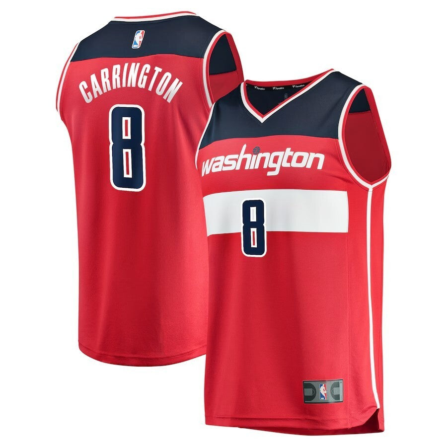 Washington Wizards #8 Carlton Carrington Replica Player Jersey - Icon Edition - Red Basketball Jersey basketball jersey product view 1