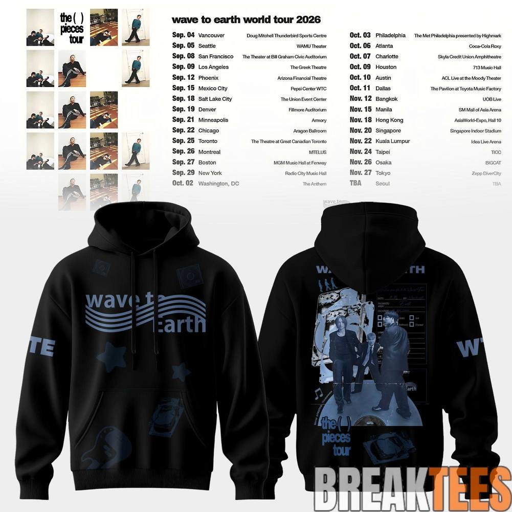 Wave to Earth The Pieces Tour 2026 Blue Memory Hoodie Unisex T-shirt, Sweatshirt, Hoodie, Long Sleeve Tee - T-Shirt, Sweatshirt, Hoodie