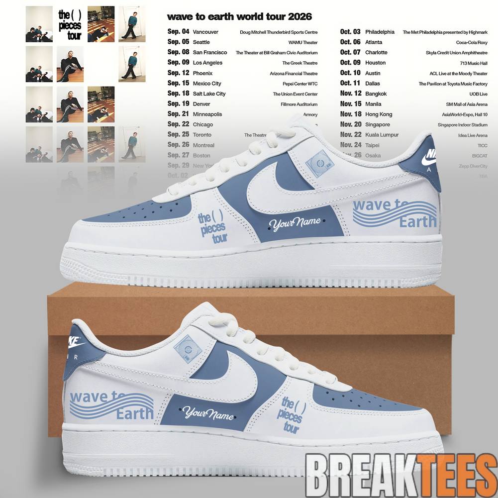 Wave to Earth The Pieces Tour Blue Echo Pieces Custom AF1 Shoes Unisex T-shirt, Sweatshirt, Hoodie, Long Sleeve Tee - T-Shirt, Sweatshirt, Hoodie