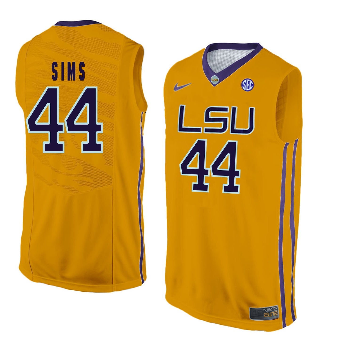 Wayde Sims 44 Gold Style 1 College Football Jersey football jersey product view 1