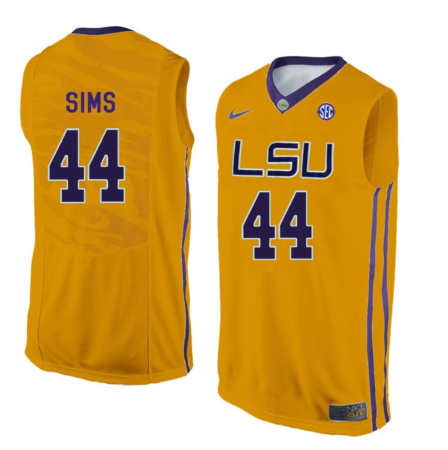 Wayde Sims 44 Gold Style 2 College Football Jersey football jersey product view 1