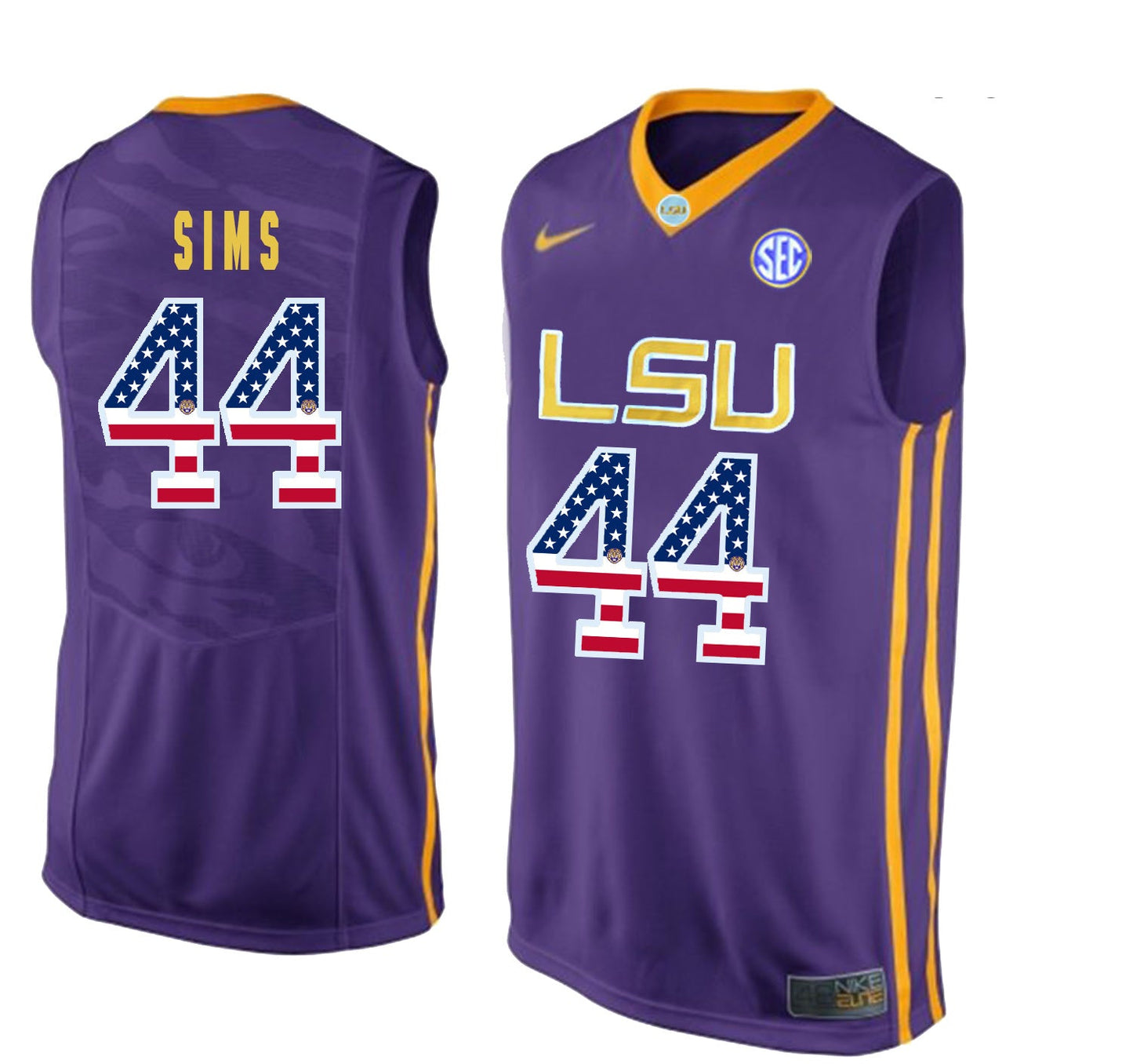 Wayde Sims 44 Purple College Football Jersey football jersey product view 1