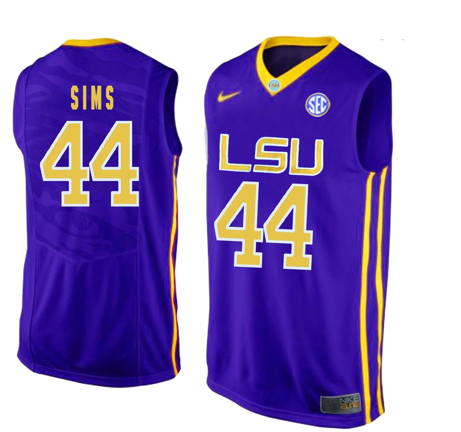 Wayde Sims 44 Purple 1 College Football Jersey football jersey product view 1