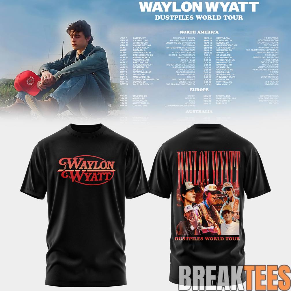 Waylon Wyatt Dustpiles World Tour 2026 Shirt Unisex T-shirt, Sweatshirt, Hoodie, Long Sleeve Tee - T-Shirt, Sweatshirt, Hoodie