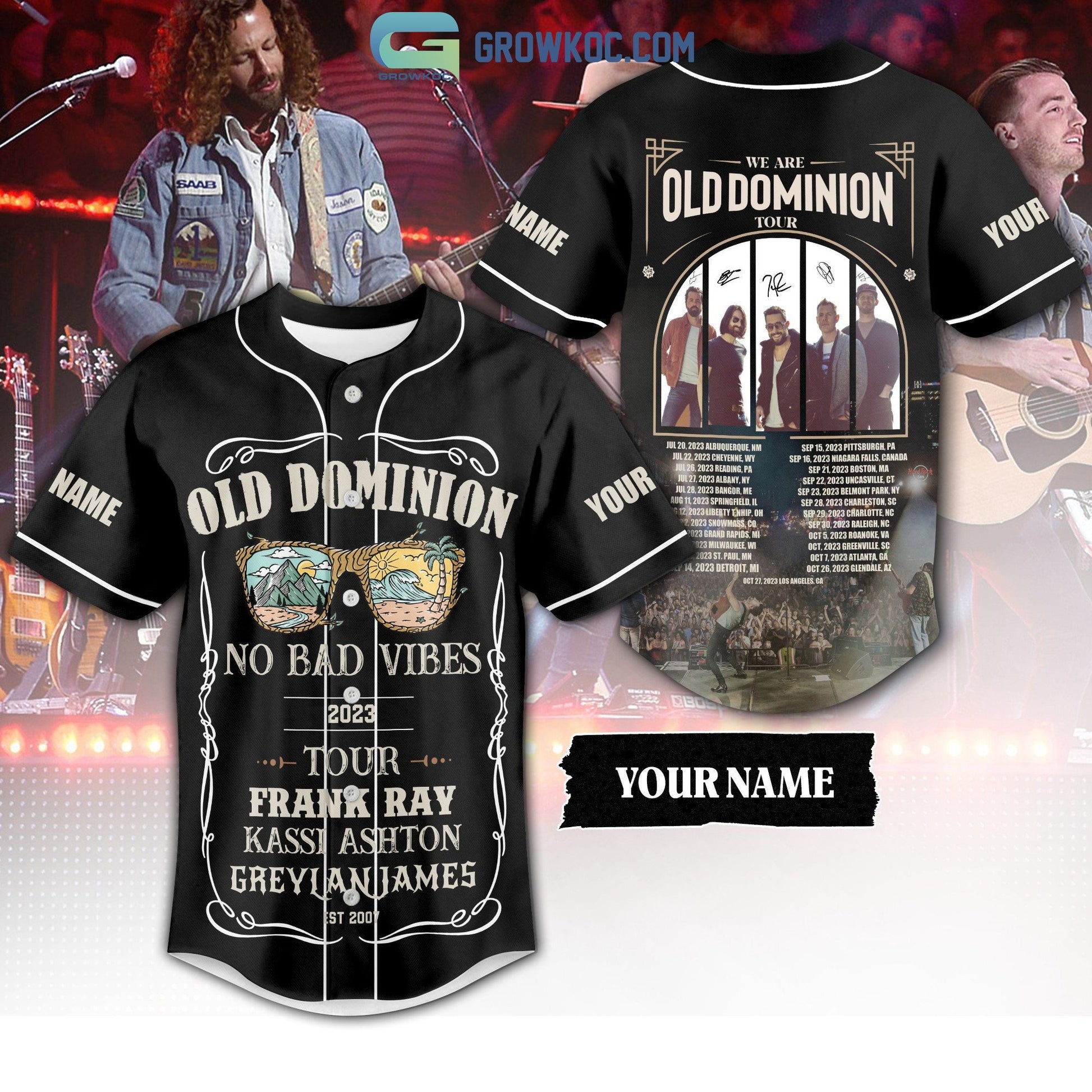 We Are Old Dominion Tour 2023 Personalized Baseball Jersey baseball jersey product view 1