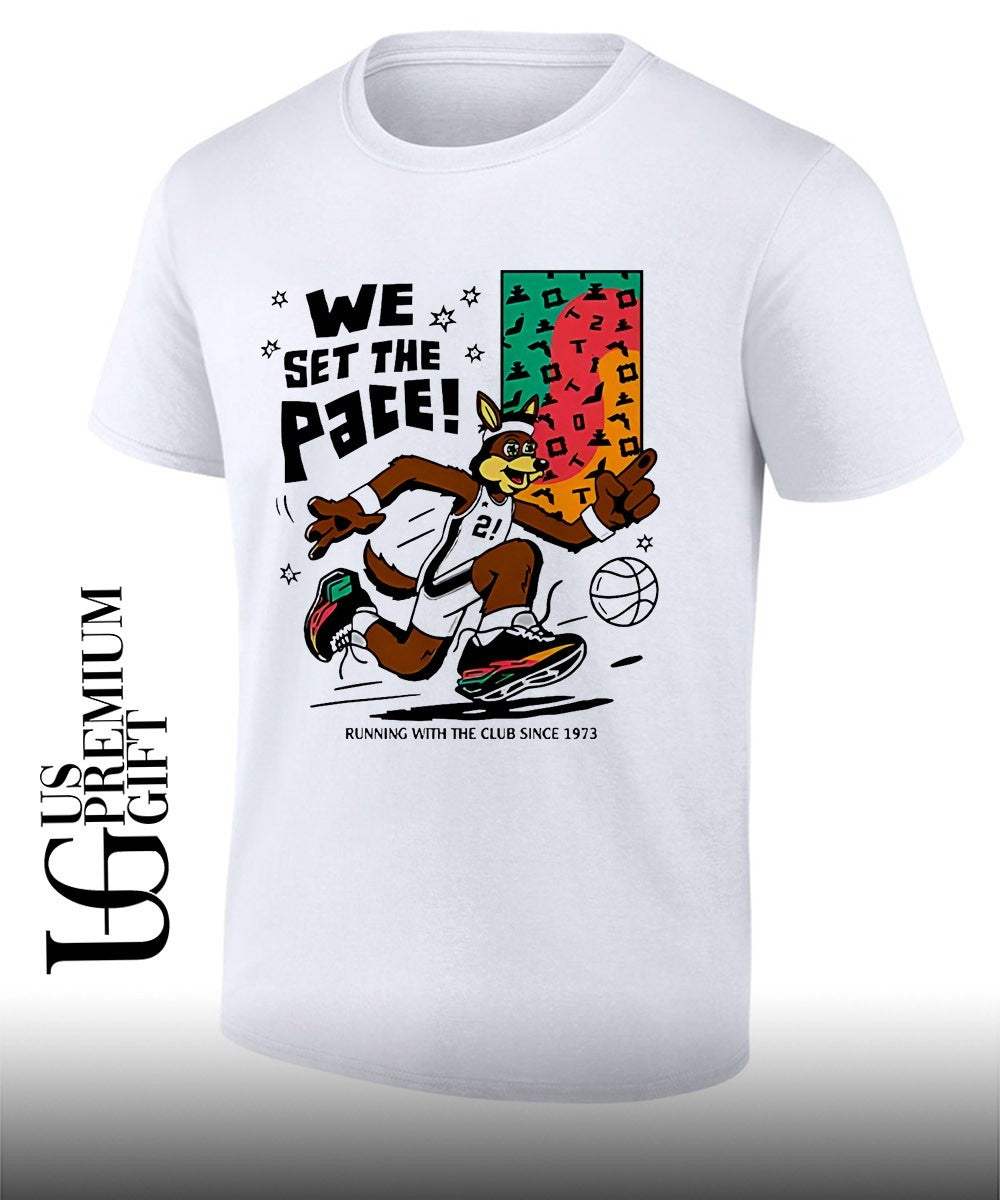 We Set The Pace San Antonio Spurs NBA since 1973 mascot shirt Unisex T-shirt, Sweatshirt, Hoodie, Long Sleeve Tee - T-Shirt, Sweatshirt, Hoodie