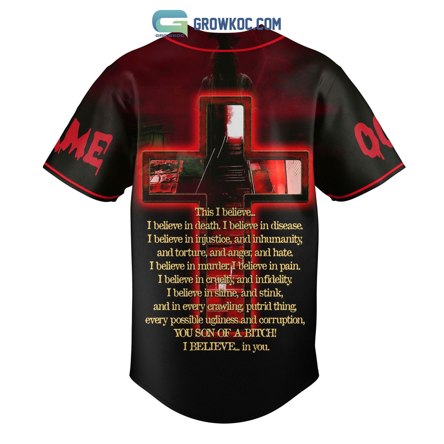 We Shall Fear No Evil Personalized Baseball Jersey baseball jersey product view 2