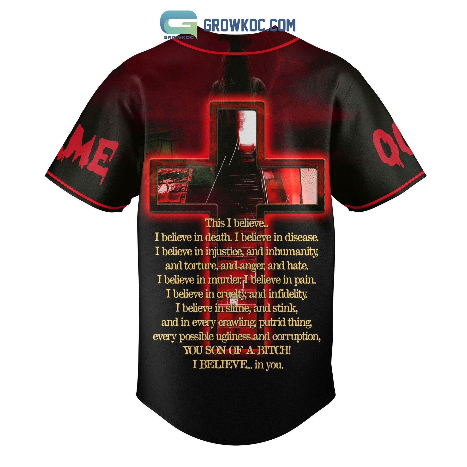We Shall Fear No Evil Personalized Baseball Jersey baseball jersey product view 2