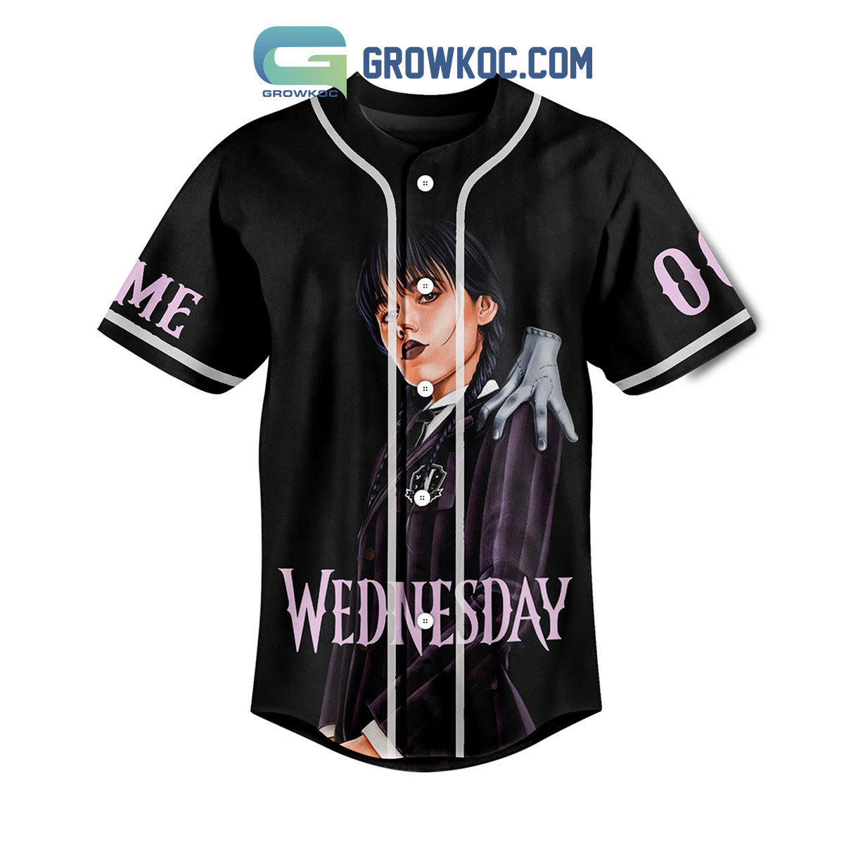 Wednesday Addams Is My Spirit Animal Personalized Baseball Jersey baseball jersey product view 2