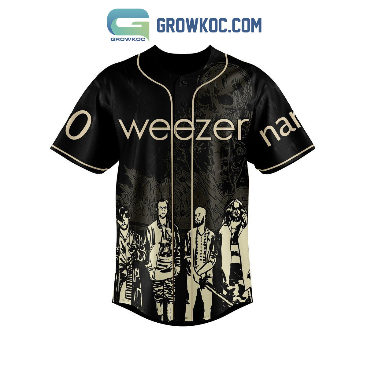 Weezer Fake Smile And Vervous Laughter Personalized Baseball Jersey baseball jersey product view 1