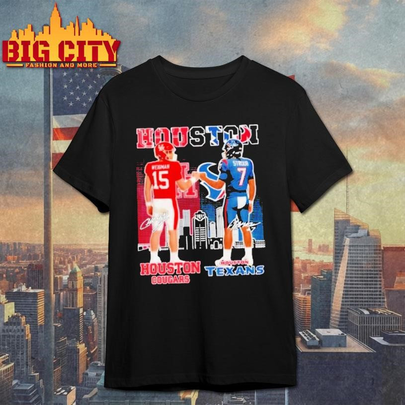 Weigman And Stroud Houston Cougars X Texans Skyline Shirt Unisex T-shirt, Sweatshirt, Hoodie, Long Sleeve Tee - T-Shirt, Sweatshirt, Hoodie