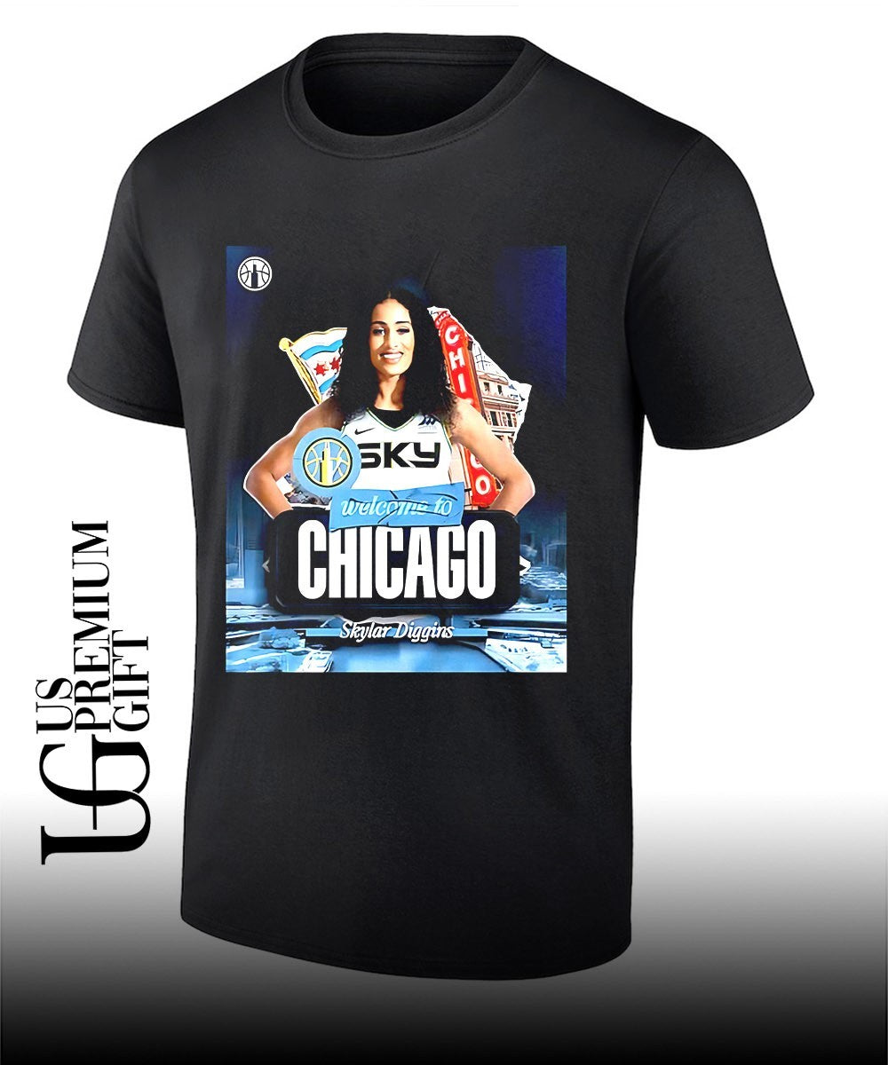 Welcome Skylar Diggins to Chicago Sky WNBA 2026 shirt Unisex T-shirt, Sweatshirt, Hoodie, Long Sleeve Tee - T-Shirt, Sweatshirt, Hoodie