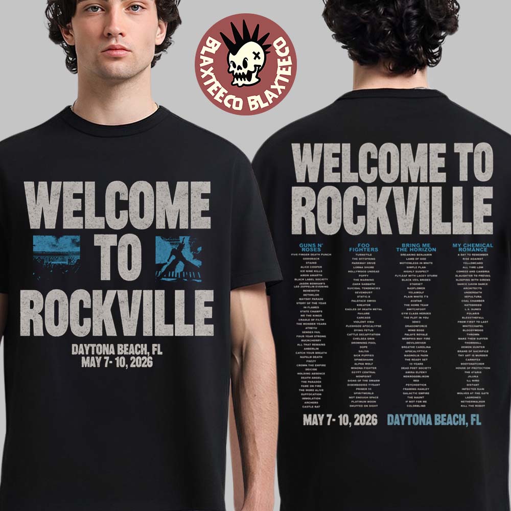 Welcome To Rockville 2026 Festival Merch Daytona Beach Florida From May 7 To 10 2026 Blue Stage T-Shirt - T-Shirt, Sweatshirt, Hoodie