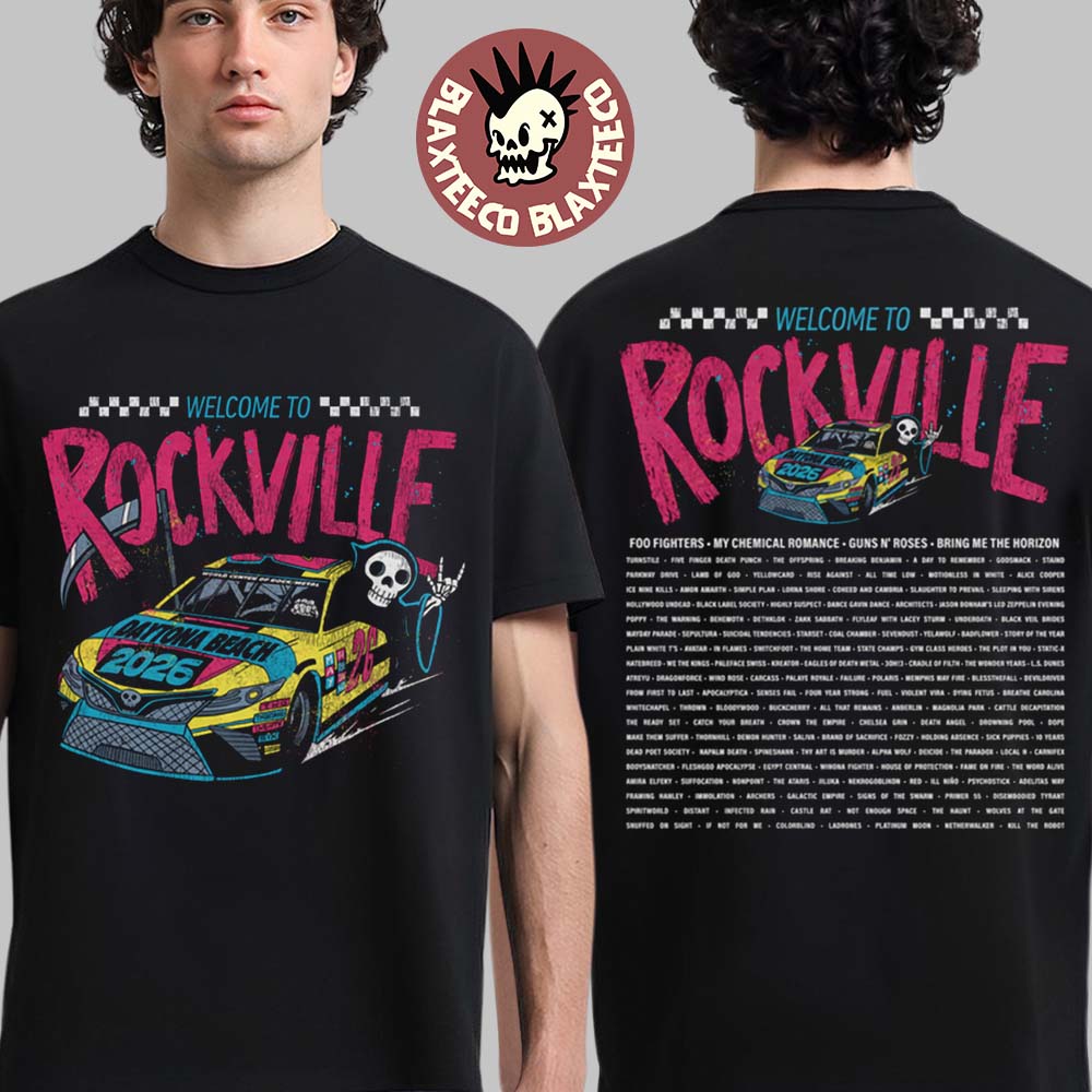Welcome To Rockville 2026 Festival Merch Daytona Beach Florida Racing Car Devil Horn T-Shirt - T-Shirt, Sweatshirt, Hoodie