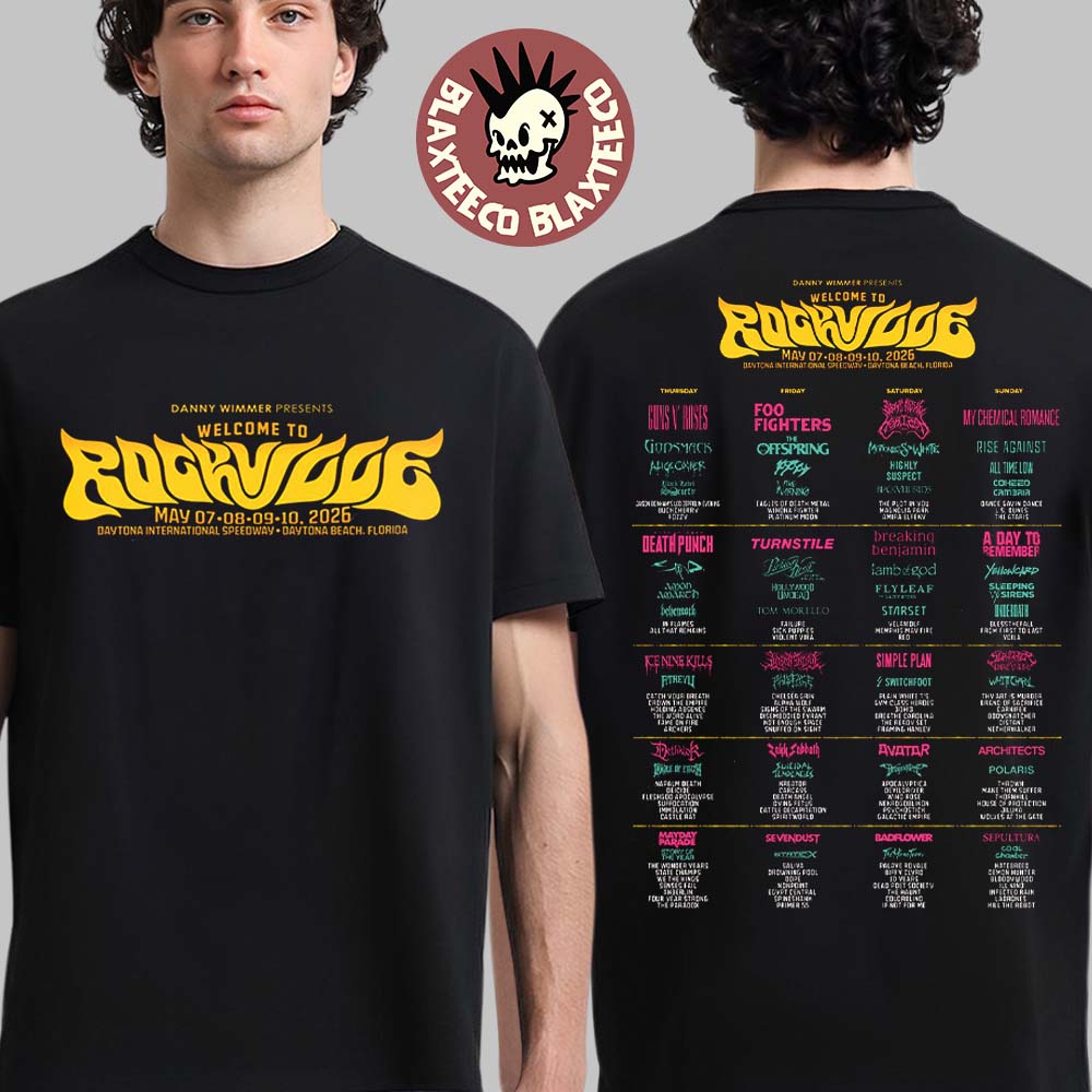 Welcome To Rockville 2026 In Daytona Beach Florida Full Lineup At Daytona International Speedway From May 7 To 10 2026 Two Sided T-Shirt - T-Shirt, Sweatshirt, Hoodie